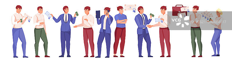 人物与股票市场扁平化素材图片素材