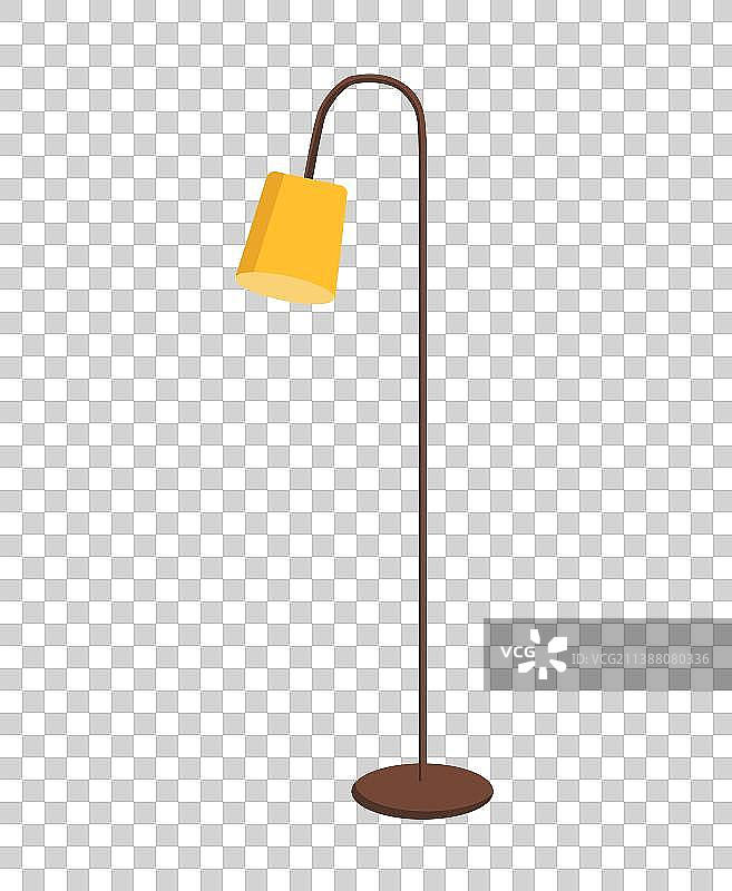 居家办公使用的黄色灯罩落地台灯图片素材