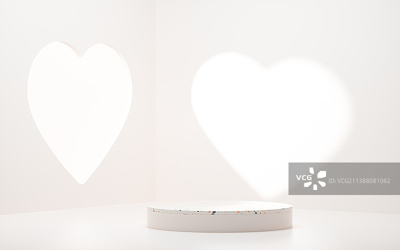 3D场景爱心礼物展台背景素材图片素材