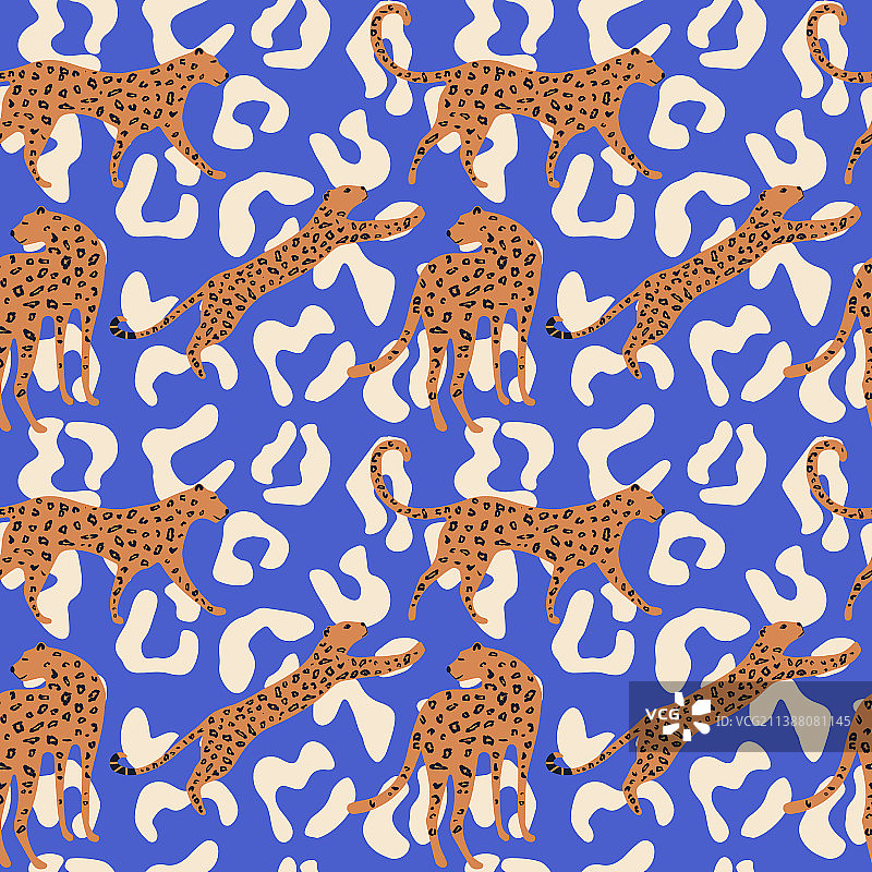 抽象猎豹无缝图案图片素材