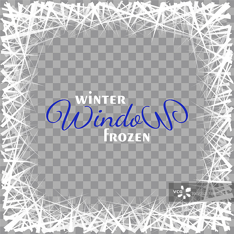 冬季白色冰冻装饰框架冰晶图片素材