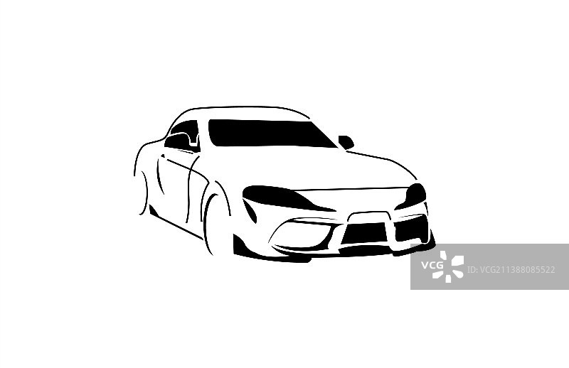 简单的超级跑车设计轮廓形状图片素材