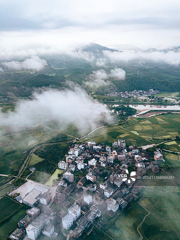 航拍连州丰阳村庄图片素材