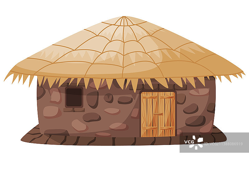 石头和粘土的乡村小屋图片素材