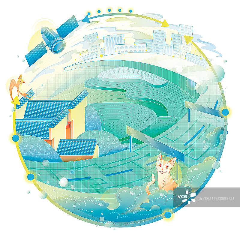 互联网农村城市生活图片素材
