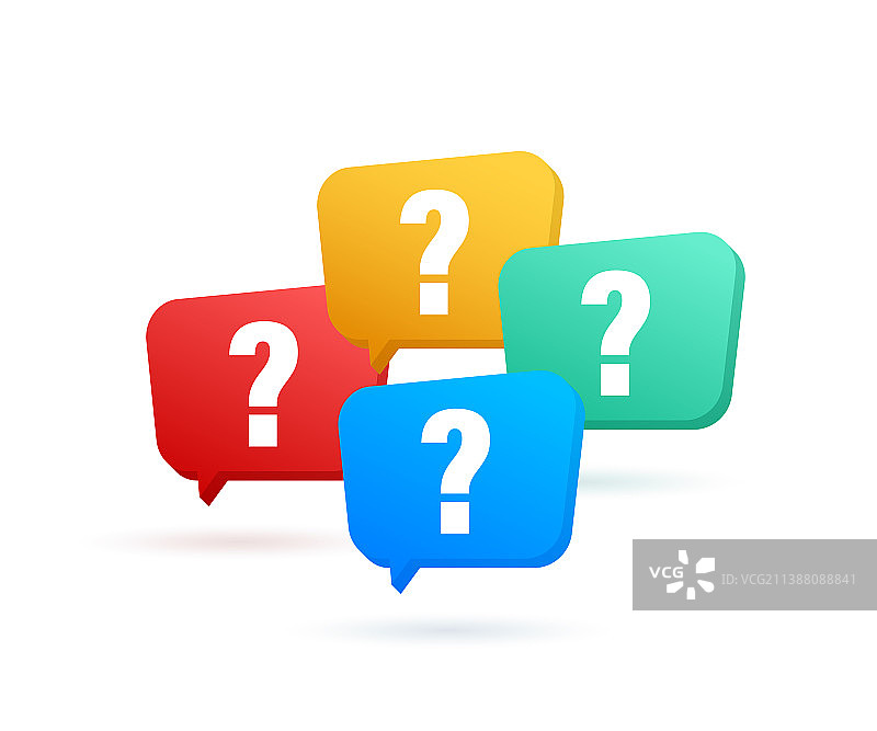 问号彩色气泡图片素材