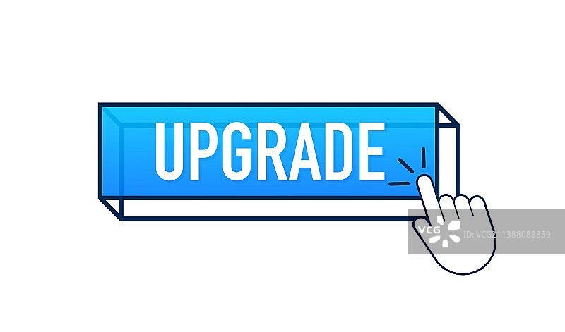 白色背景上的蓝色升级按钮图片素材