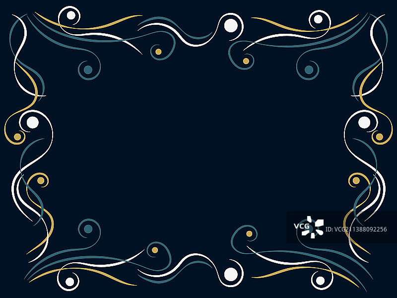 装饰艺术风格的复古线性边框图片素材