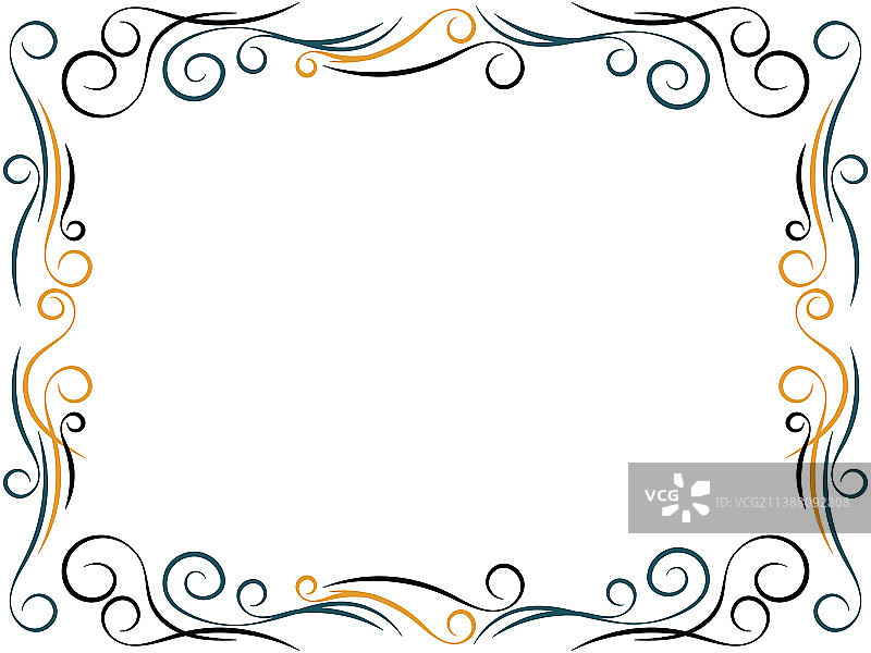 装饰艺术风格的复古线性边框图片素材