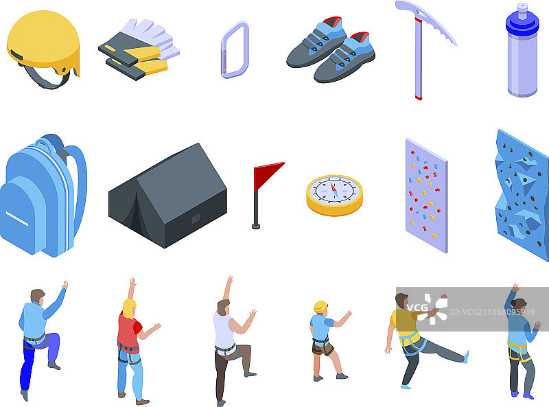 攀岩图标等距风格图片素材