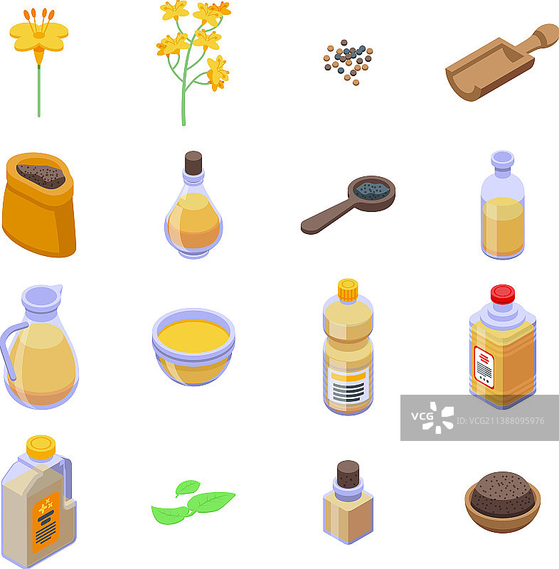 油菜图标集 2.5D风格图片素材