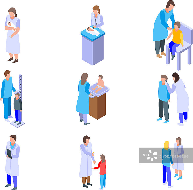 儿科医生图标2.5D风格图片素材