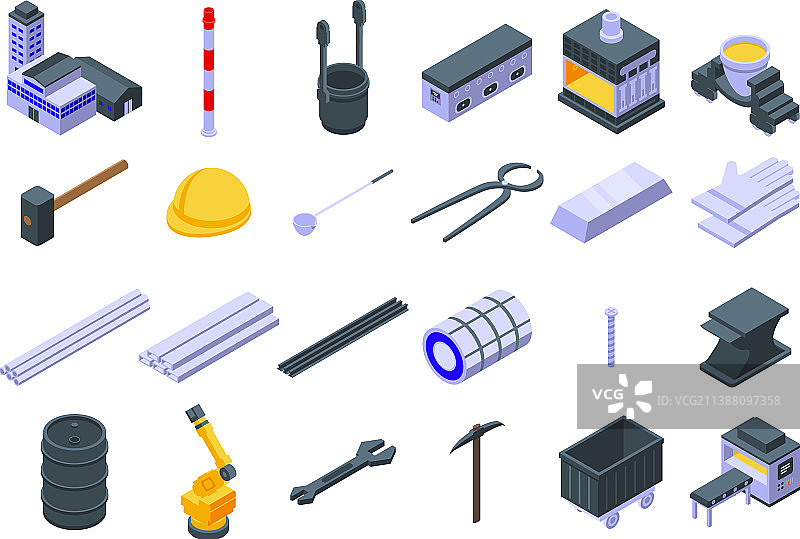 冶金图标等距风格图片素材