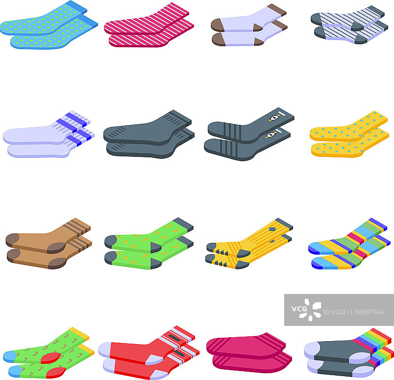 袜子图标等距风格图片素材