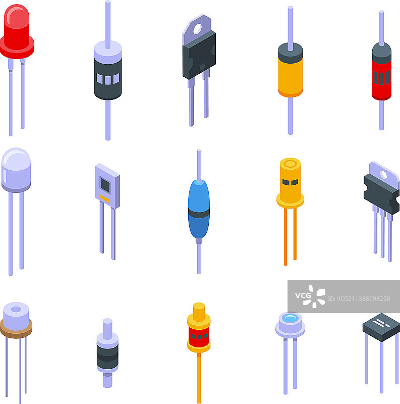 二极管图标2.5D风格图片素材