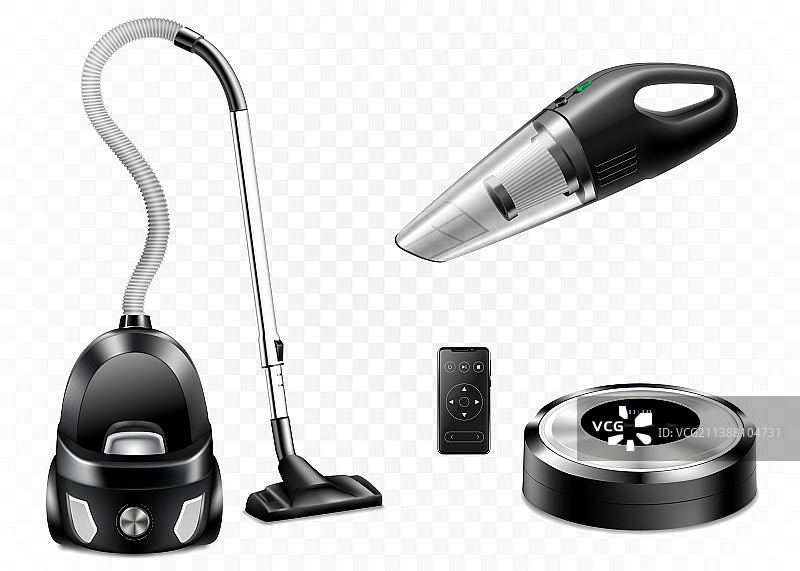 各种类型的逼真吸尘器合集图片素材