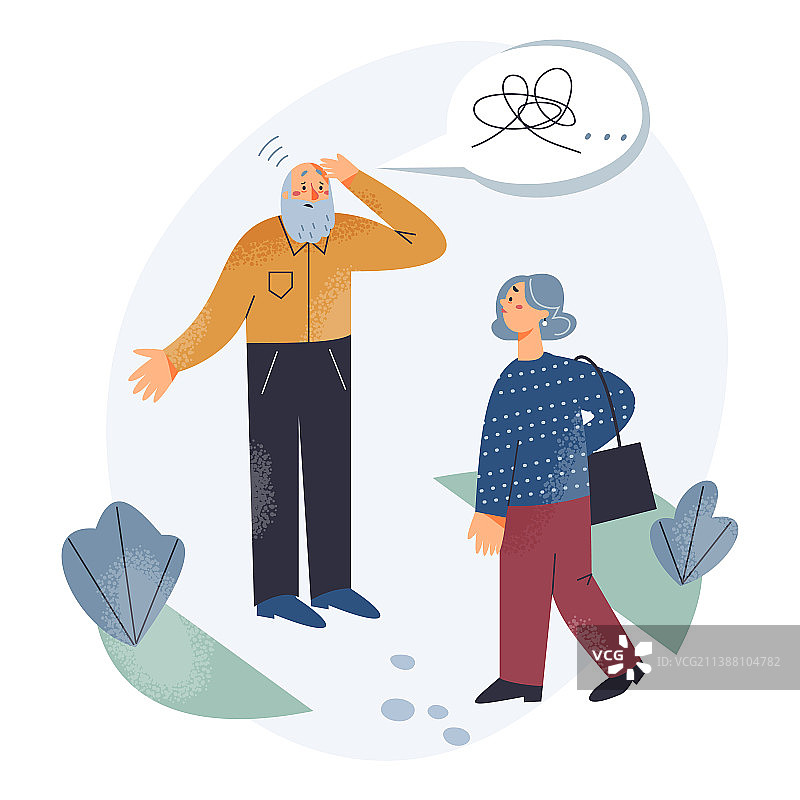 患有痴呆症的老年人健康问题图片素材