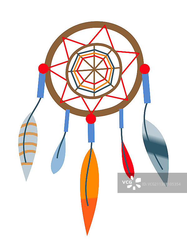 白色背景上的捕梦网装饰设计图片素材