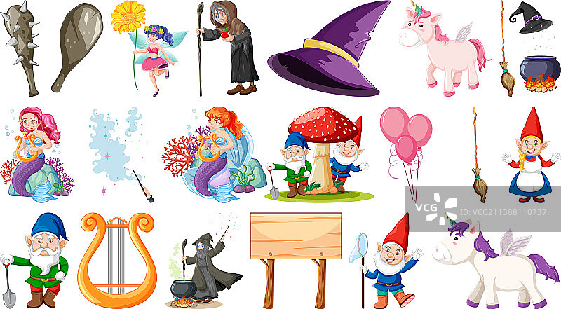 幻想童话人物和元素合集图片素材