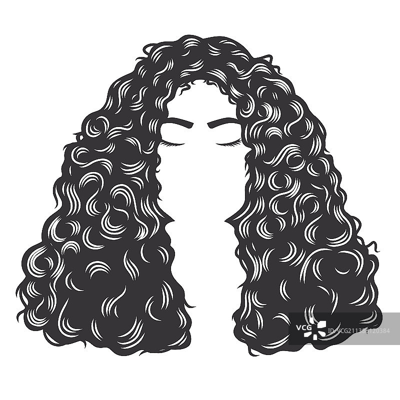 复古爆炸长卷发女性面部特写图片素材