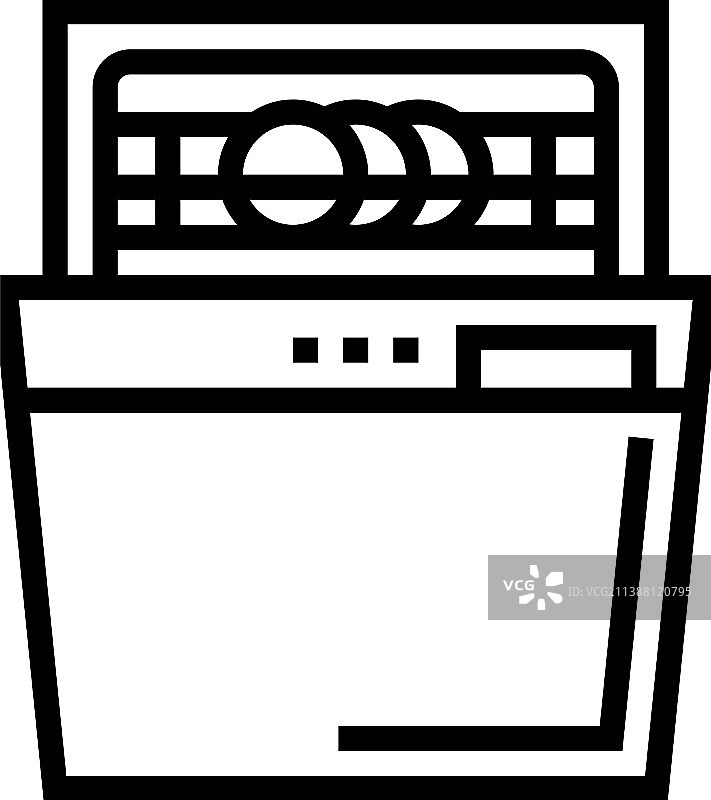 洗碗机设备线条图标图片素材