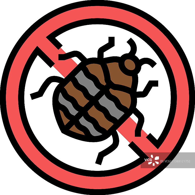 地毯甲虫处理彩色图标图片素材