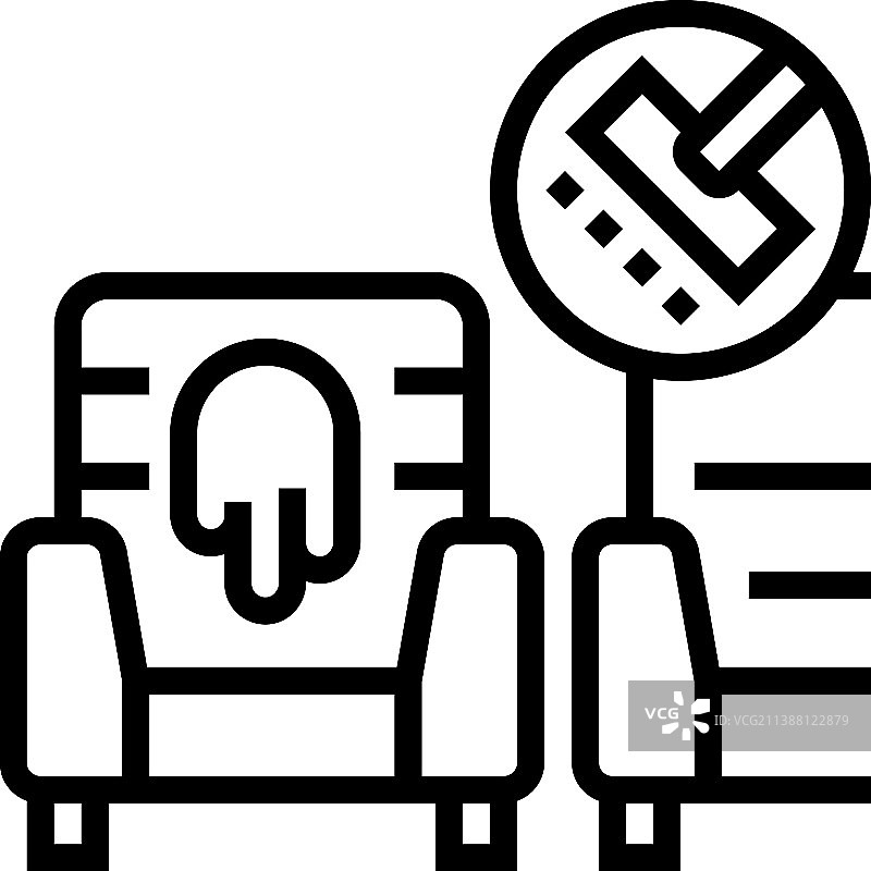 室内装饰清洁线性图标图片素材