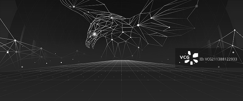 鹰 立体线条 抽象 动物矢量背景图片素材