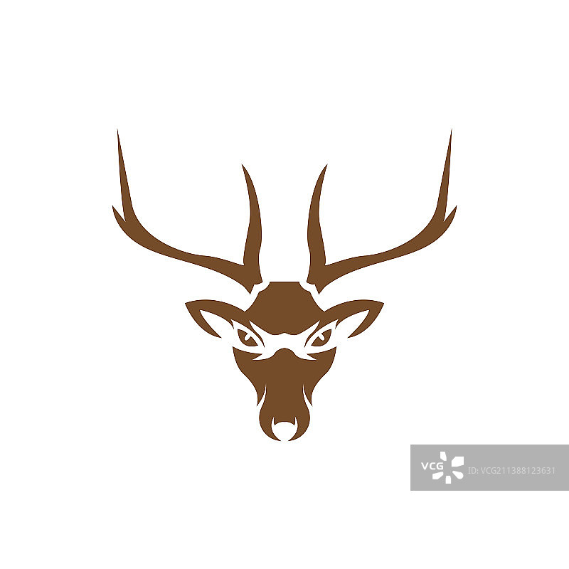 白尾鹿面部标志设计图形符号图片素材