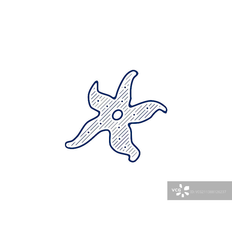 海星线性手绘图标图片素材