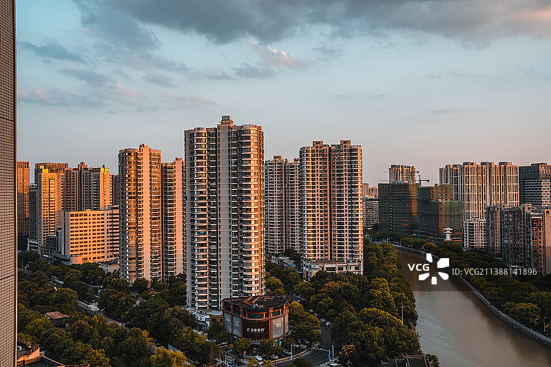 常州钟楼区城市天际线图片素材