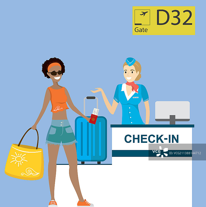 机场登记处度假的人们图片素材