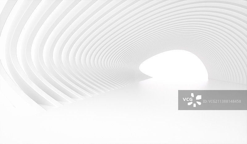 三维渲染白色人造建筑空间走廊通道地面展台图片素材