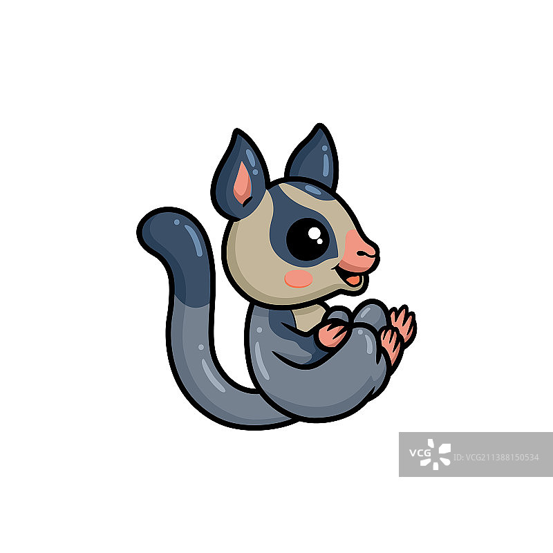 可爱的蜜袋鼯卡通形象图片素材