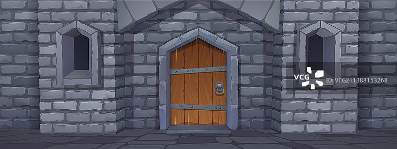 中世纪城堡大门地牢或宫殿外观图片素材