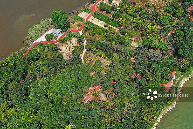 广东省广州市增城区增江画廊与鹤之洲湿地公园航拍图片素材