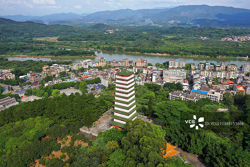 广东省广州市增城区小楼镇何仙姑风景区航拍图片素材