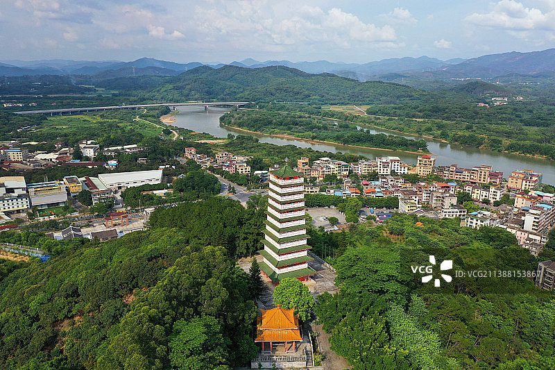 广东省广州市增城区小楼镇何仙姑风景区航拍图片素材