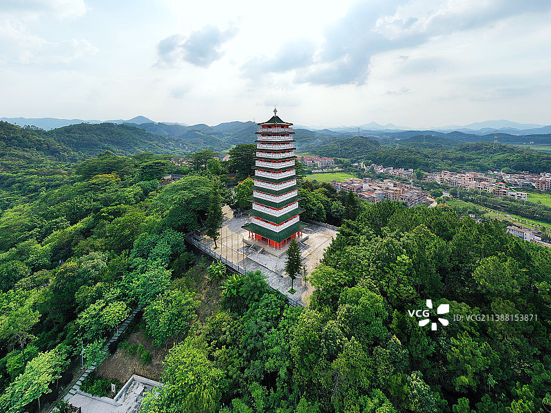 广东省广州市增城区小楼镇何仙姑风景区航拍图片素材