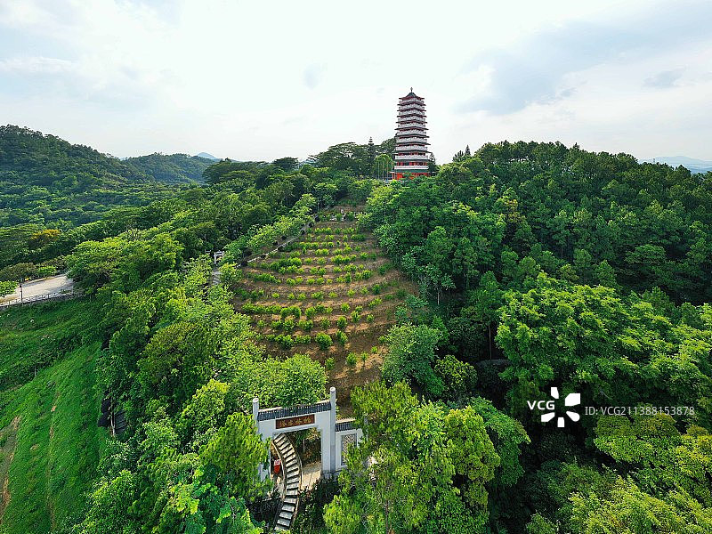 广东省广州市增城区小楼镇何仙姑风景区航拍图片素材