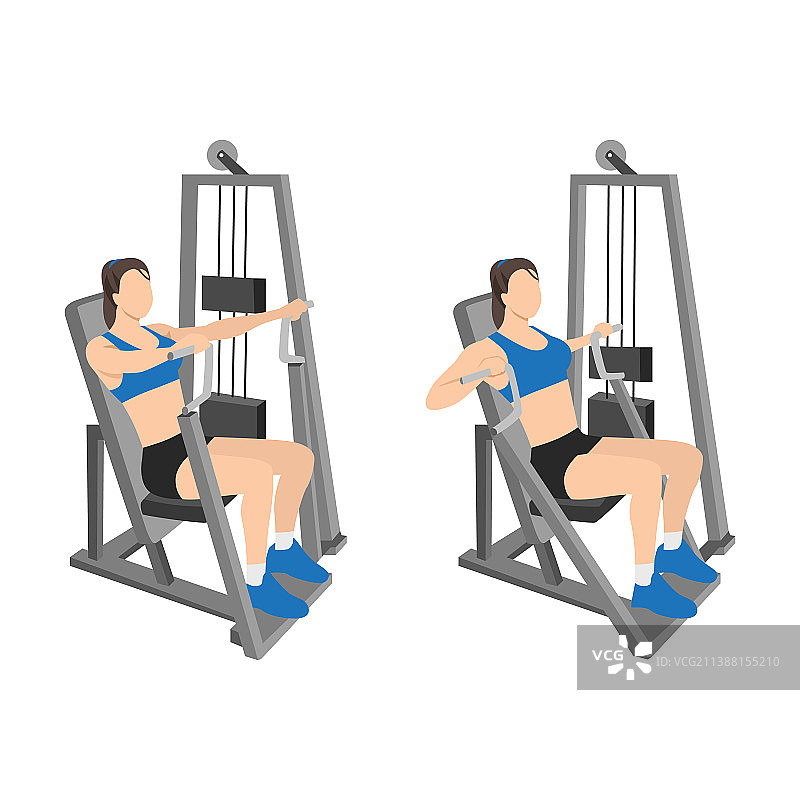 坐姿胸推训练器械图片素材