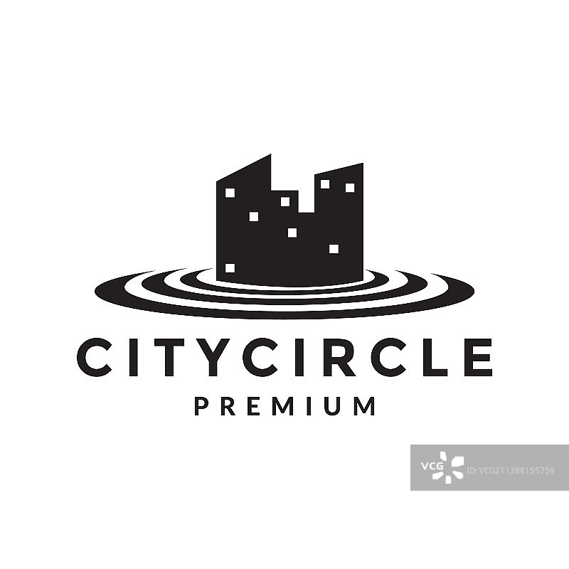 城市建筑圆形中心logo设计图片素材