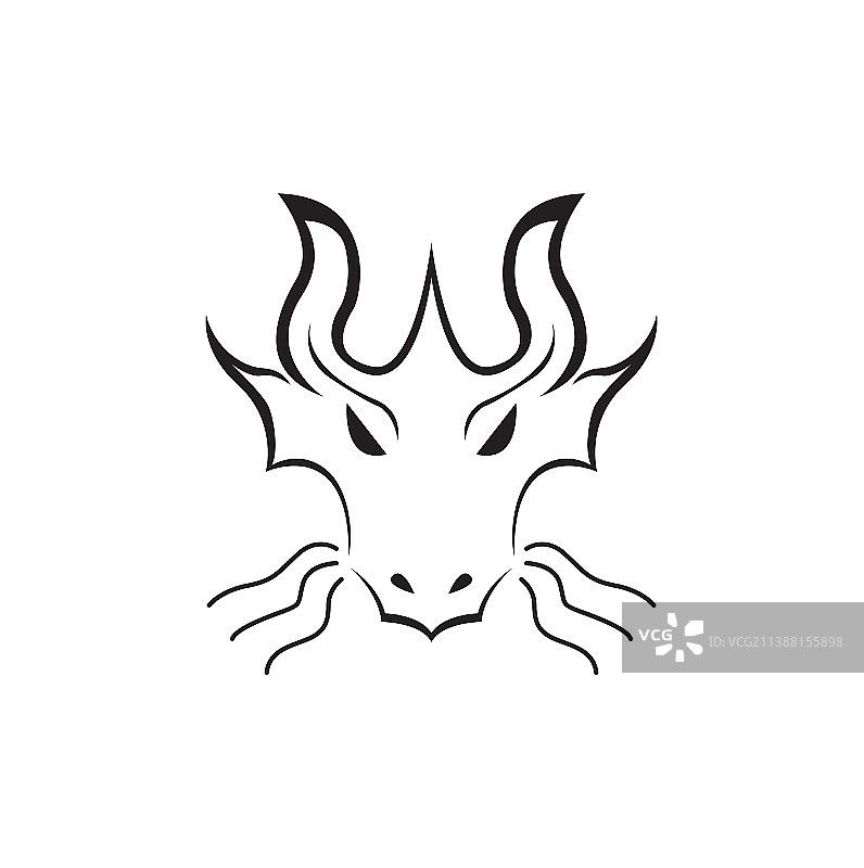 龙脸造型简约标志设计图片素材