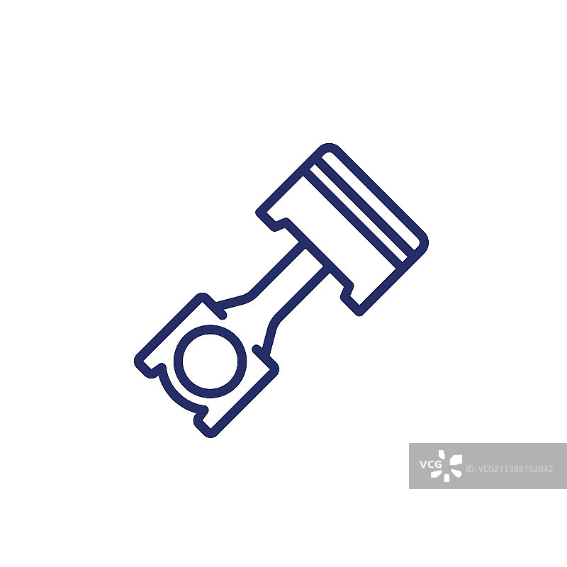 白色背景上的发动机活塞线图标图片素材