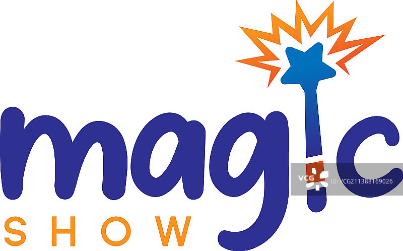 现代扁平风格字母魔术表演星星标志设计图片素材