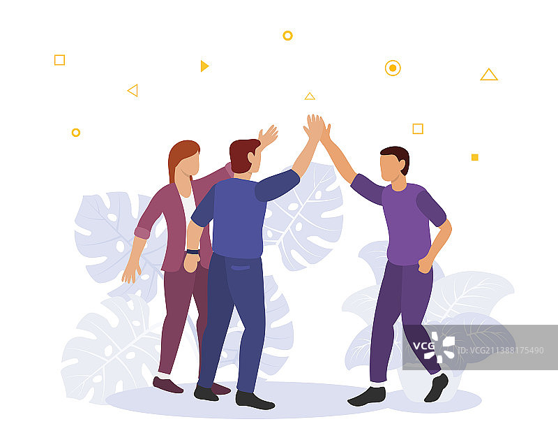 男人和团队精神，快乐相伴概念图片素材