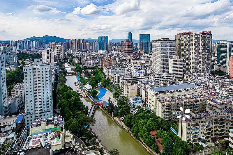 昆明城市河流图片素材