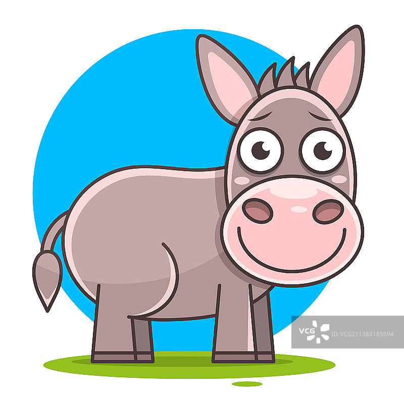 可爱的卡通驴图片素材