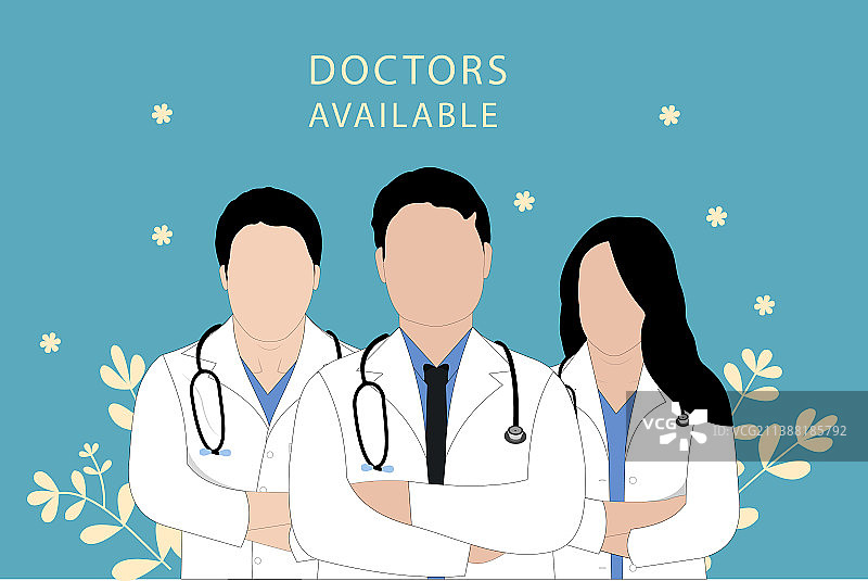 医生线条艺术：男女医生图片素材