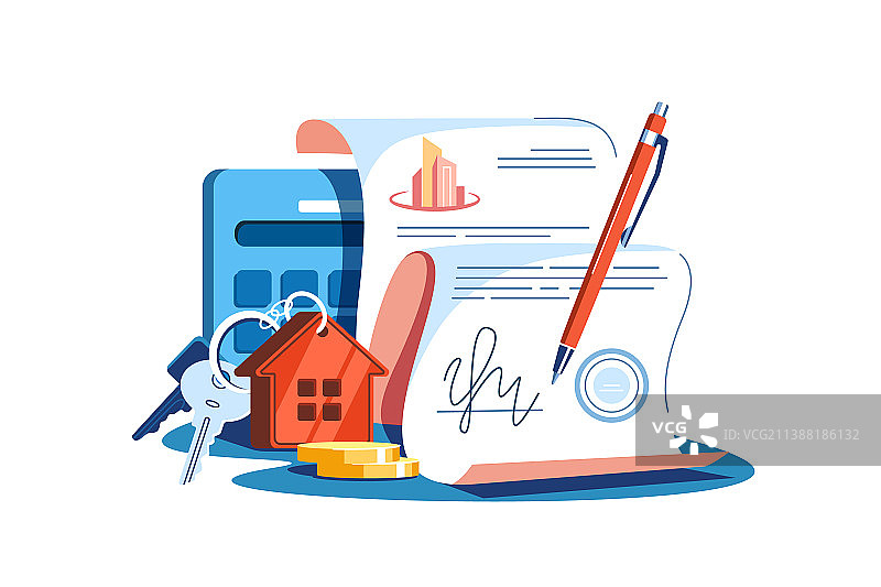 待售房产与条约签订图片素材